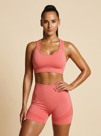 Women's Yoga Set — Sports Bra & High-Waist Shorts
